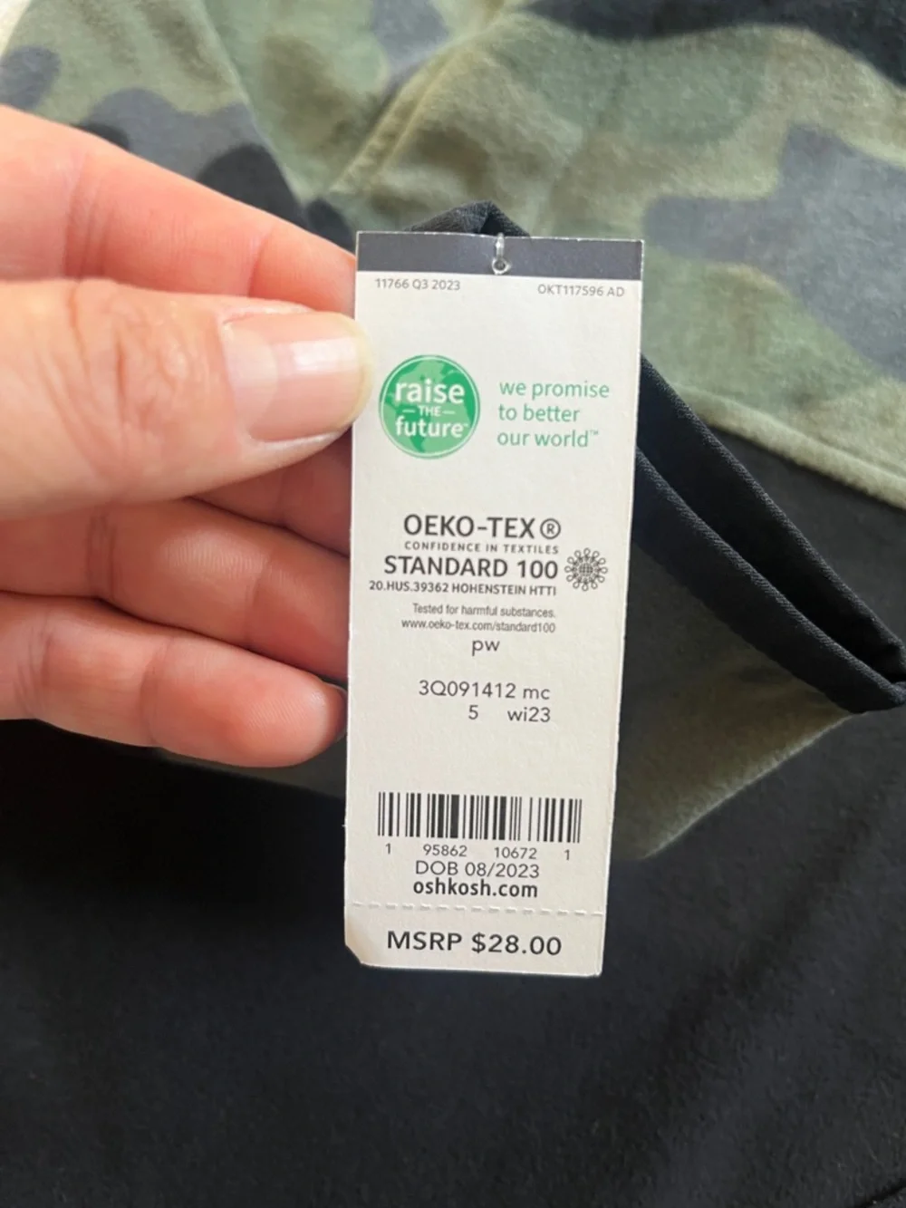 OshKosh B'gosh NWT 1/4 Zip Fleece Jacket Green Camo, Toddler Boys Size 5